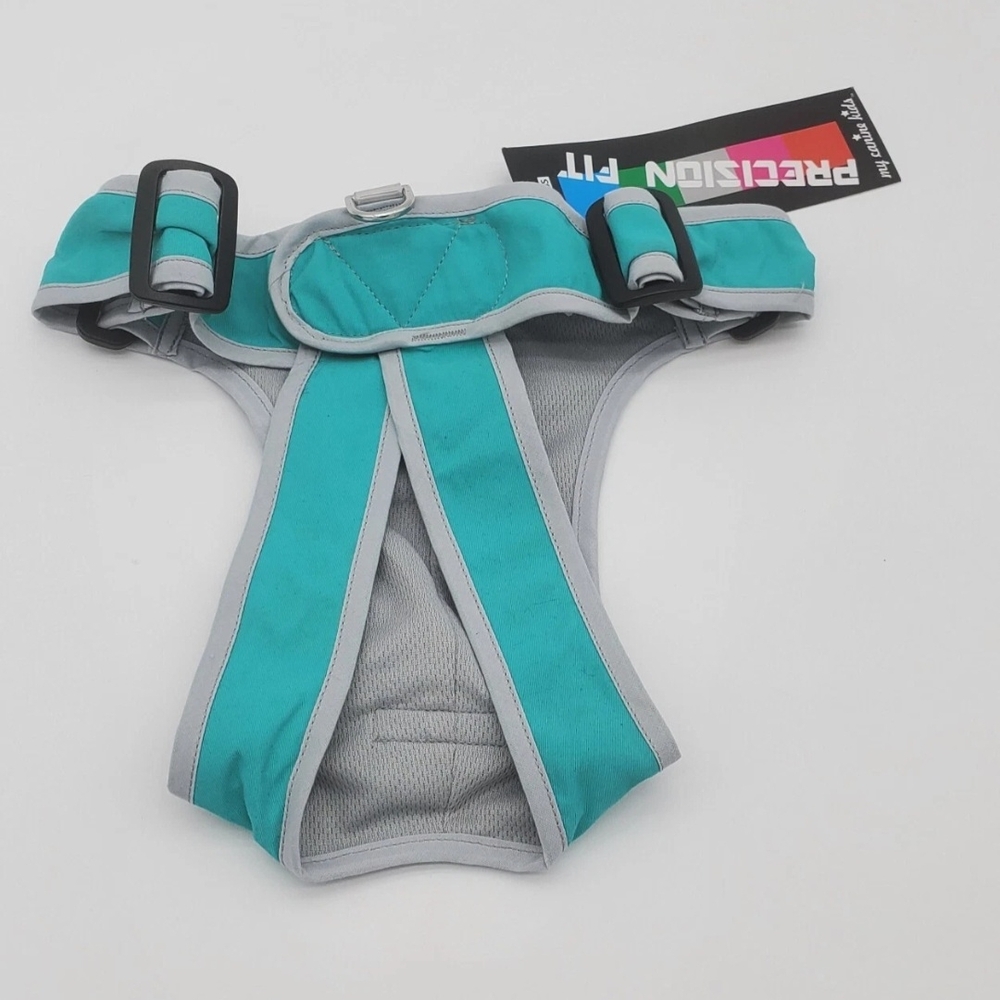 Teal and Gray Dog Harness